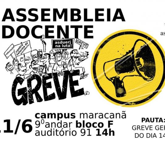 Nesta terça-feira (11/6): Assembleia Docente sobre a greve geral