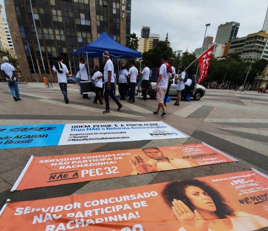 Atos na Praça XV e na Central marcam lançamento de campanha contra Reforma Administrativa