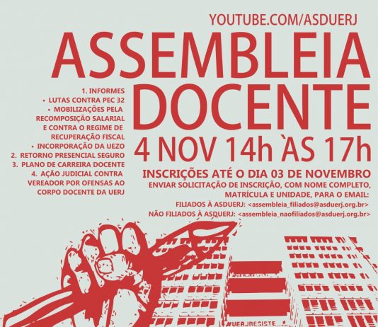 Retorno seguro e Plano de Carreira Docente estão na pauta da próxima assembleia
