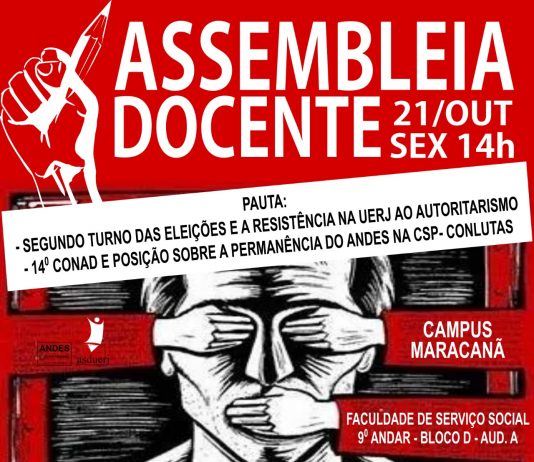 Próxima Assembleia Docente será no dia 21/10