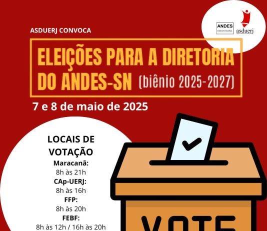 Eleição Andes-SN: saiba onde votar e conheça as chapas candidatas à Direção do Sindicato Nacional, no biênio 2025/2027