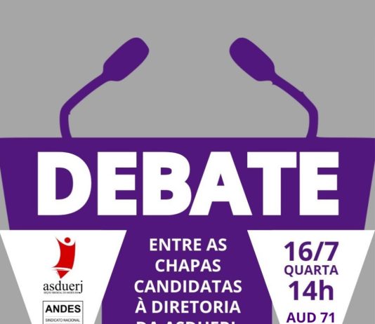 Debate entre as chapas da eleição Asduerj será na nesta quarta-feira, 16/7