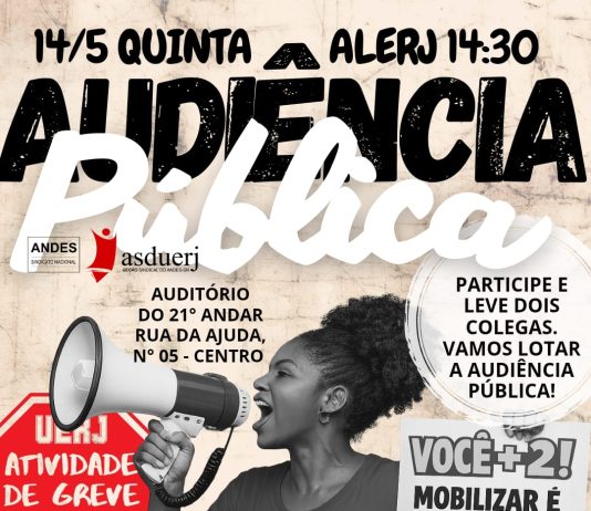 Audiência Pública “Recomposição salarial dos servidores do Estado do Rio de Janeiro” nesta quinta, 14/5