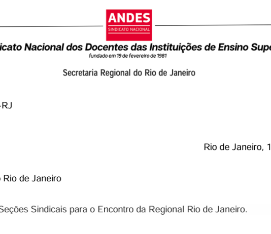 A Asduerj convida docentes para o Encontro da Regional Rio de Janeiro do ANDES-SN