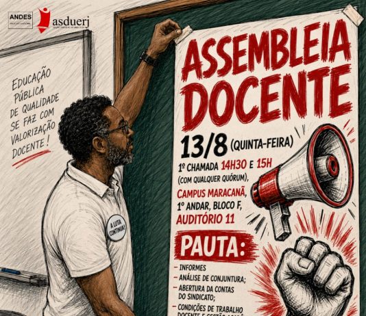 Assembleia Docente no próximo dia 13/8