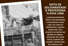 Nota de solidariedade à professora Flávia Lima